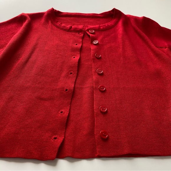 CROPPED CARDIGAN, RED, ONE SIZE, SMALL - Picture 7 of 8